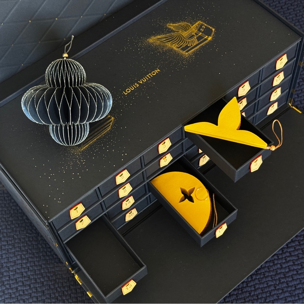 Louis Vuitton Navy and Gold Christmas calendar 2025 Box